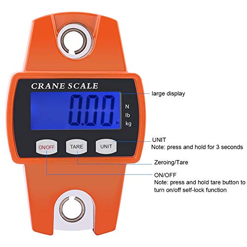 Enganche Scale-LCD portátil digital electrónica Mini colgante carga de la escala de 300 kg con gancho