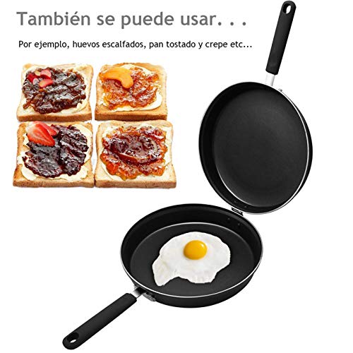 e!Orion Sartén Doble para Tortilla, Aluminio Fundido Antiadherente,diametro 24 cm, Apta para Todo Tipo de cocinas, incluida inducción y Puede lavavajillas