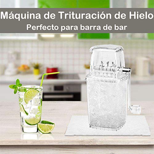 e!Orion Trituradora de Hielo, Picador Hielo Transparente con Cuchillos de Acero Inoxidable, Robusto y Duradero para la producción de Hielo picado