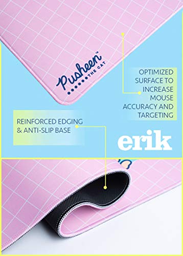 ERIK - Alfombrilla de ratón XL Pusheen Rose Collection (35 x 80 cm)