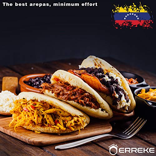 Erreke – Budare para Arepas, Pre Curado Antiadherente, Capacidad para 3 Arepas, Apto para Todos los Tipos de Cocina y Horno, 100% Hierro Fundido