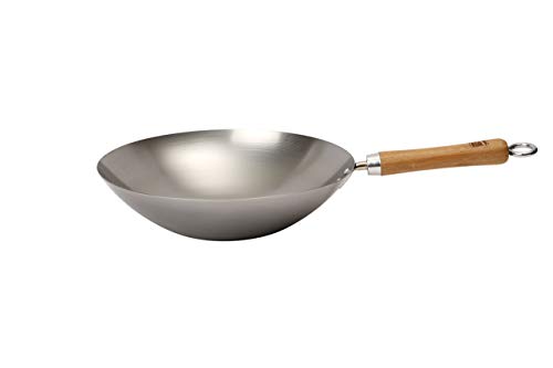 Escuela de Wok de Estrella de la Wok de Acero al Carbono Wok, Plata, 30,5 cm