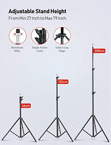 ESDDI Softbox Kit Iluminacion Fotografia con 2 Softbox 50x70cm, 2 Bombilla de Luz 800W, 2 Tripodes, 1 Bolsa de Transporte, Luz Continua para Estudio Fotográfico Profesional