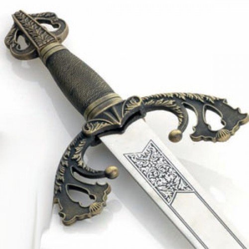Espada TIZONA GRANDE GRABADA para cortar tarta novios boda o decoración SIN FILO espadas cid