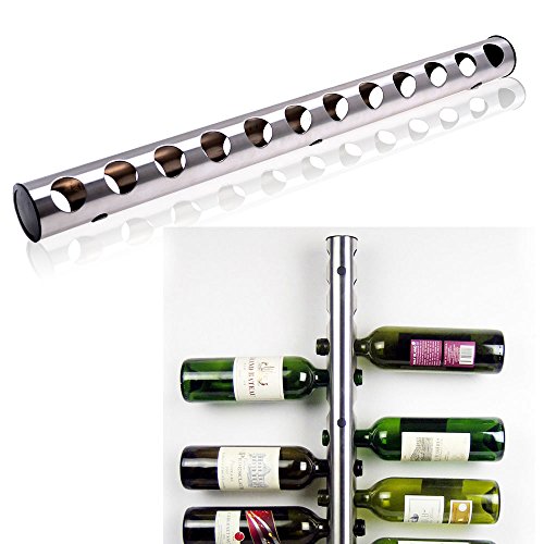 Estante para botellas de vino, acero inoxidable, barra de vino, montaje en pared, cocina, hogar, vino, estantes 12 agujeros