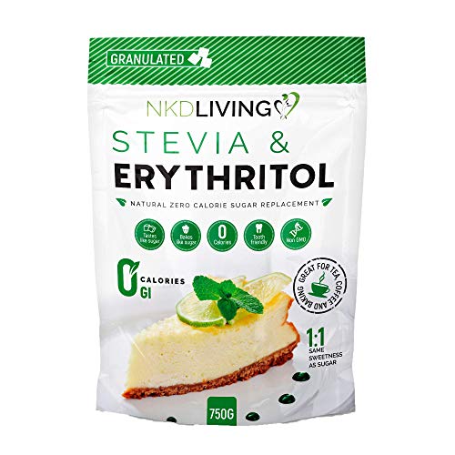 Estevia y eritritol - sustituto natural granulado del azúcar con cero calorías en proporción 1:1 - 750 g