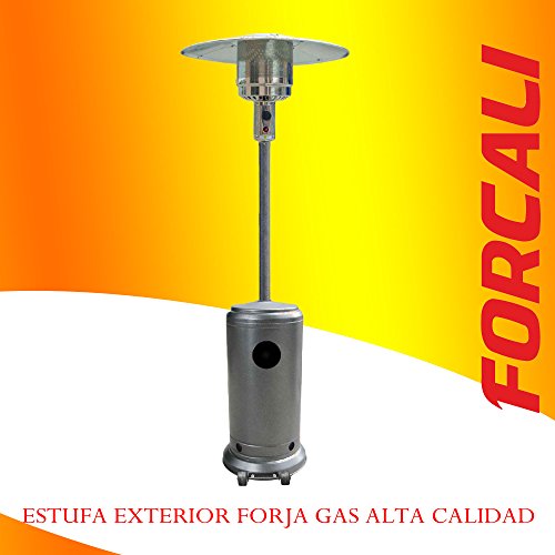 ESTUFA EXTERIOR A GAS CON RUEDAS GRIS FORJA