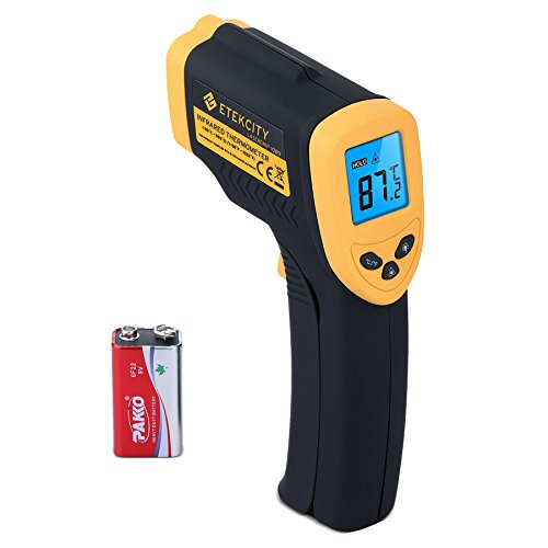 Etekcity Lasergrip 1080 Termómetro Infrarrojo Láser, -50 ℃ a 550℃, Medidor IR Digital sin Contacto, Pistola de Temperatura, LCD Iluminación, Amarrillo/Negro