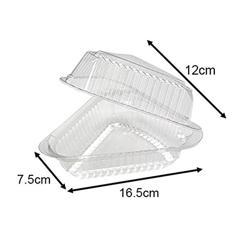 Eternitry El envase Transparente de 100PCS Plastic Pie Sandwich Pizza Box es Adecuado para almacenar Pastel Triangular picado, Pasteles, bocadillos, Pasteles, etc.