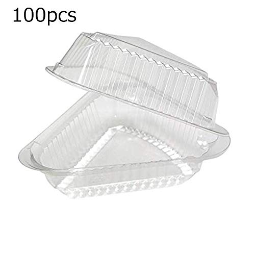 Eternitry El envase Transparente de 100PCS Plastic Pie Sandwich Pizza Box es Adecuado para almacenar Pastel Triangular picado, Pasteles, bocadillos, Pasteles, etc.