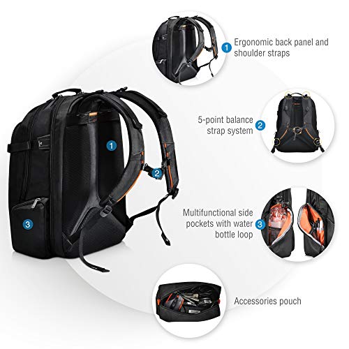 Everki - Mochila para portátiles de hasta 18,4 Pulgadas (46,7 cm) con una organización Inteligente, Mucho Espacio de Almacenamiento y Otras características, Negro