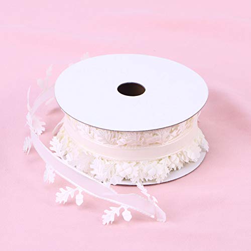 EXCEART 20mx4cm dejar cinta beige hojas falsas cinta cinta de envoltura de regalo de seda decoración del banquete de boda accesorios de bricolaje decoración