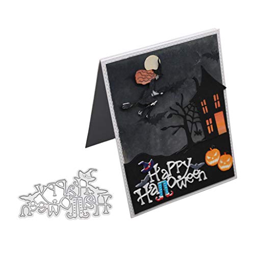 exing Happy Halloween Metal – Troquel troqueles Cutting Esto Stencil, para scrapbooking tarjeta Her espacios Papel Álbum de artesanía decoración