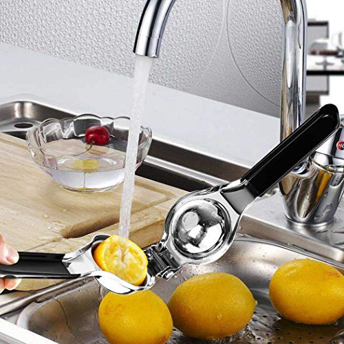 Exprimidor manual de limón de acero inoxidable, extractor de jugo Exprimidor de frutas cítricas de lima de una sola mano con mango de silicona