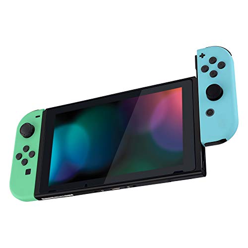 eXtremeRate Carcasa para Joy-Con Nintendo Switch Funda de Grip de reemplazo Tacto Suave Shell con Botón completo Case para Joycons Nintendo Switch-No incluye Carcasa de Consola(Menta Verde&Cielo Azul)