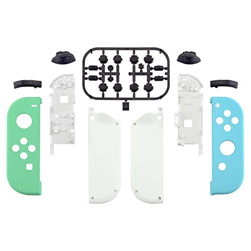 eXtremeRate Carcasa para Joy-Con Nintendo Switch Funda de Grip de reemplazo Tacto Suave Shell con Botón completo Case para Joycons Nintendo Switch-No incluye Carcasa de Consola(Menta Verde&Cielo Azul)