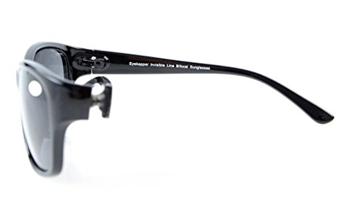 Eyekepper Bi-Focal lector de sols Moda Bifocal Gafas de sol Marco Negro/gris lente +3.50