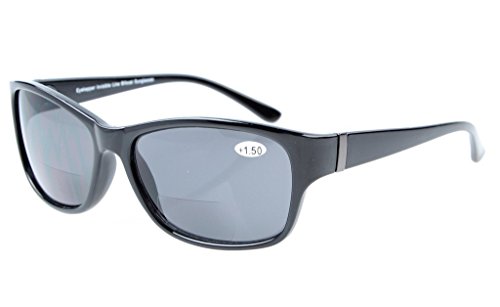 Eyekepper Bi-Focal lector de sols Moda Bifocal Gafas de sol Marco Negro/gris lente +3.50