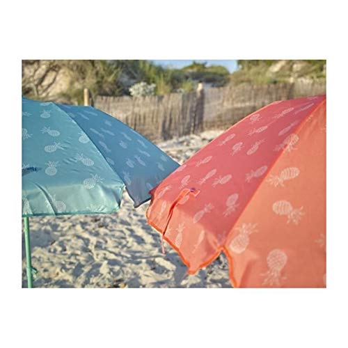 EZPELETA Parasol de Plage Fold - Ø 180 cm - Ananas Vert Socle Non inclus