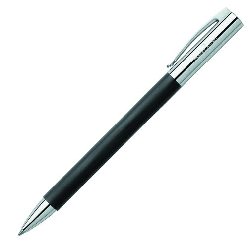 Faber Castell 148130 - Bolígrafo con cuerpo en resina, trazo M, pulida de color negro, caja de regalo incluida