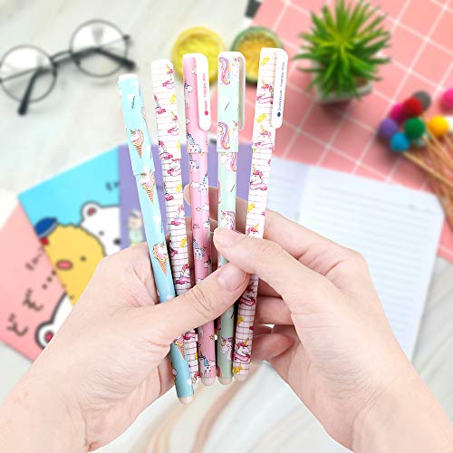 Fabur Bolígrafos de unicornio para Niñas,20 pcs Juego de Bolígrafos de Unicornio Pluma Escribir Suave fIrma de Tinta de Regalo de Navidad,Cumpleaños Escolar,Fiestas de Cumpleaños