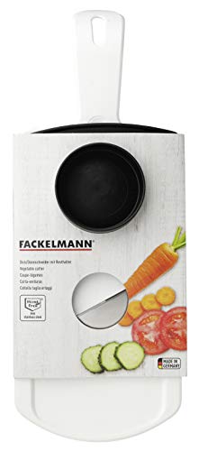 Fackelmann Mandolina Ajustable con Protector de dedos en polímero y acero inox. Blanco y Negro. 32x12,5cm. 1 ud.