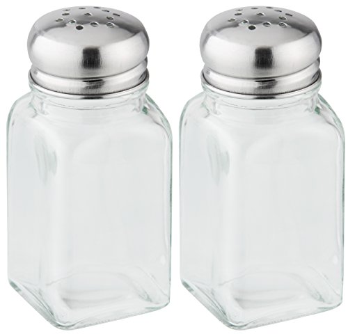 Fackelmann Salero y Pimentero. Cristal y acero inox. Transparente e inox. 9,5x4x4cm. 100ml. 2uds.