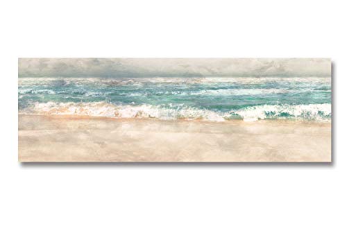 Fajerminart Cuadro En Lienzo - Olas Del Océano Verde Mar Lona Paisaje Marino Pintura De Lienzo, Lienzos Decorativos Adecuado Cuadros Dormitorios, Cuadros Decoracion Salon modernos 70x210cm (Sin Marco)