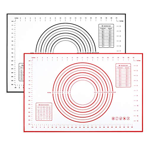 falllea 2 Piezas de Tapetes para Hornear Tapete de Silicona para Amasar y Hornear Estera de Repostería Salvamantel de Silicona para Amasar Tartas o Pasteles Tapete de Cocción Silicona 60x40cm