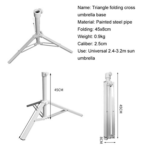 Fangteke Base Sombrilla, Soporte Parasol de Metal Plegable Soporte de Anclaje de Paraguas Fuerte Resistencia al Viento, Orificio Central Ajustable, Fácil de Montar y Simple de Ajustar