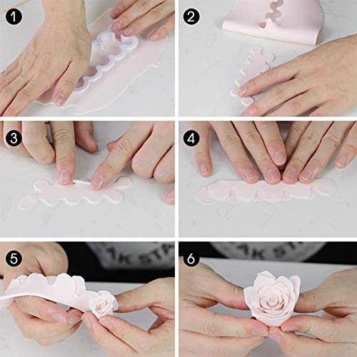 fanshiontide 3Pcs Cortador de pétalos de rosa Herramienta de decoración de pasteles Molde de fondant de flor de hielo Cortador de galletas DIY Accesorios para hornear