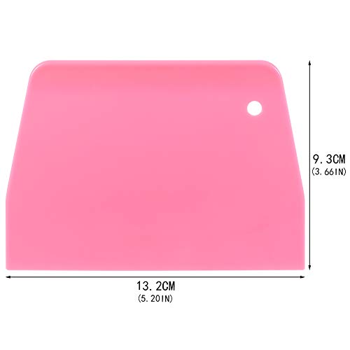 fanshiontide 4 Piezas Rasqueta de Masa de Plástico, Cortador Cuchillo Espátula Masa 13 x 9cm Rosa,blanco