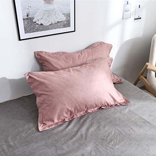 Fansu Juego de Ropa de Cama 4 Piezas Microfibra Juego de Fundas de Edredón Incluye 1 Funda Nórdica y 1 Sábana encimera 2 Funda de Almohada (Cama 135/140-180x220cm,Rosa)