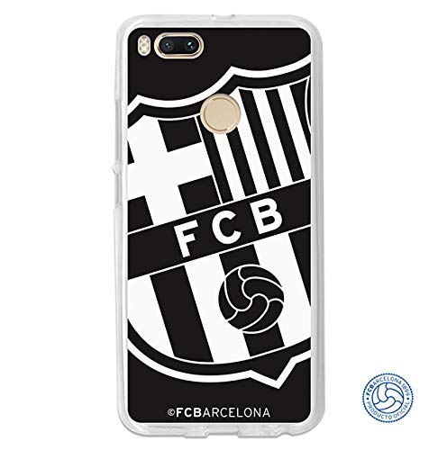 FC. Barcelona Funda para Xiaomi Mi A1 y Xiaomi Mi 5X Escudo Grande Negro - Funda móvil de Silicona Flexible y Resistente para Proteger tu Smartphone