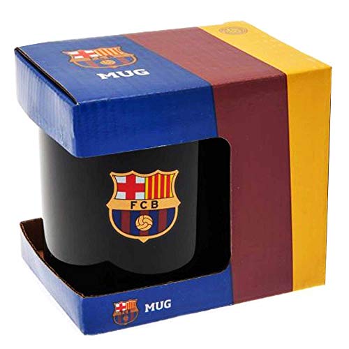 FCB - Juego de taza de cerámica y llavero con escudo del FC Barcelona (La Liga)