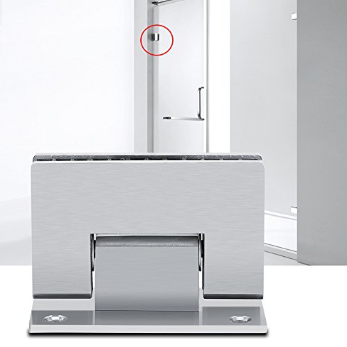 Fdit - Bisagra para puerta de cristal 90o soporte de pared sin marco clip para puerta de ducha de cristal 8-10 mm con tornillos