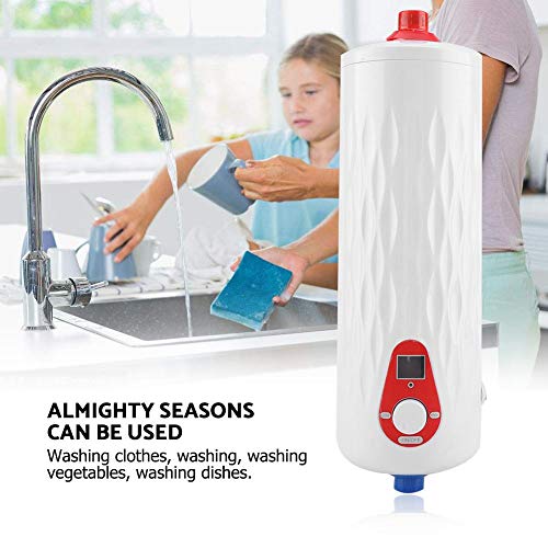 Fdit Mini Calentador de Agua Eléctrico Instantáneo Sin Tanque 6500W / 3000W 220V Temperatura de Agua de Salida Ajustable para Uso Baño Cocina(EU) (6500W)