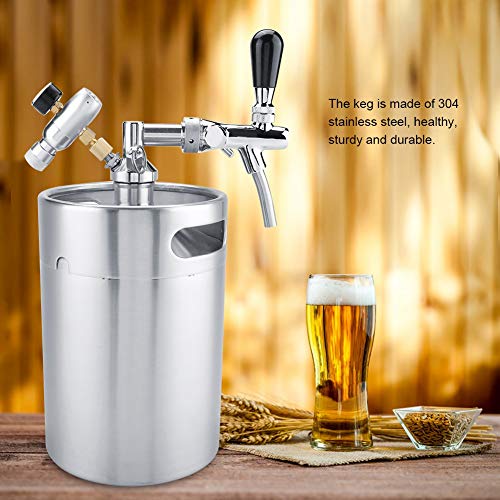 Fdit1 5L Mini Barril de Acero Inoxidable con Grifo presurizado Cerveza casera Craft Set dispensador de Cerveza Mini Barril Cerveza Cerveza casera Cerveza casera