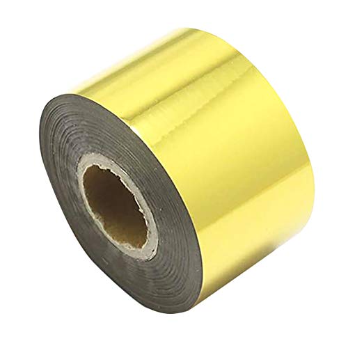 FDYD Estampación en Caliente de Papel 1 Rollo 1,57" x 400 pies de Transferencia de Calor de la PU anodizado de Papel Dorado para Estampación en Caliente de la máquina (Oro, Plata, Azul),Oro