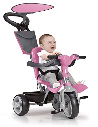 FEBER - Baby Plus Music Pink, Triciclo Rosa para niños y niñas de 9 Meses a 3 años (Famosa 800012132)