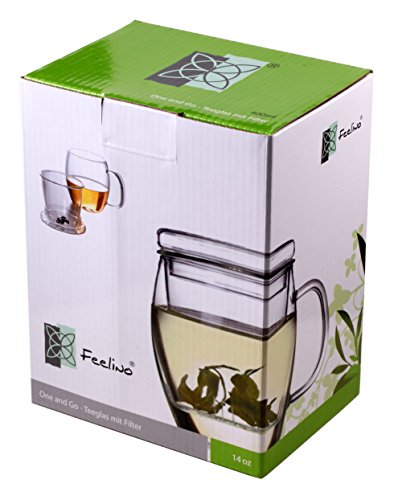 Feelino One and Go Grande 400 ml Vaso de té con Filtro y Tapa, en Caja de Regalo para 's y Fuera de la Oficina