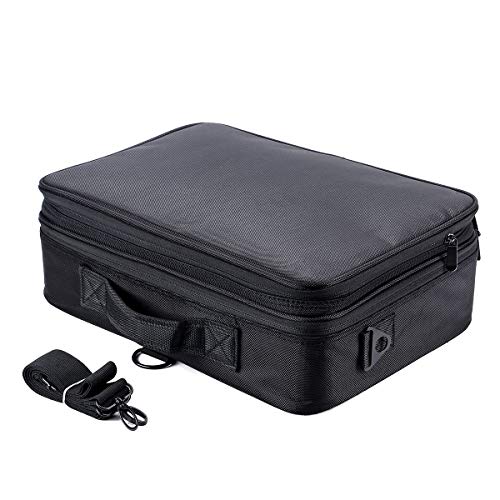 Feibrand Profesional Bolsa de Maquillaje Cosmético Organizador Neceser Viaje Bolso Cosmetico Case Maleta Mujer Negro 40x28x14