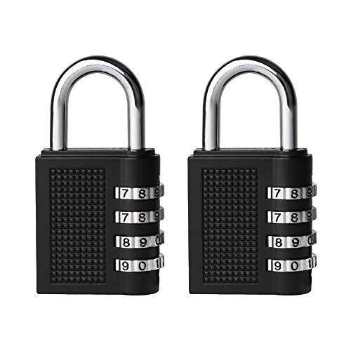 Feliciay Paquete De 2PCS Cerraduras De CombinacióN Candados Aldabas Numerico Seguridad Taquilla Candado Impermeable Para La Escuela Cerrojo Cerrojo Gabinete Caja De Herramientas Candado (Negro)