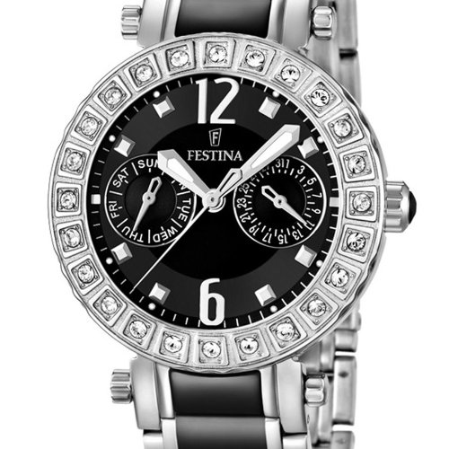 Festina Trend Multifunktion Keramik F16587/3 - Reloj analógico de Cuarzo para Mujer, Correa de cerámica Multicolor