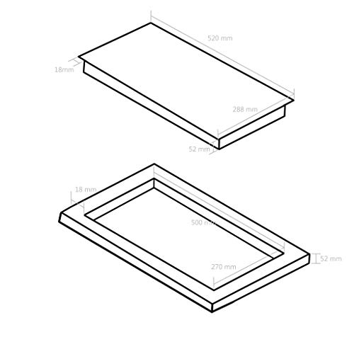 Festnight Placa Vitrocerámica 2 Quemadores, Control de Sensor táctil, con Función de Pausa, Negro 288 x 520 x 52 mm 3000 W