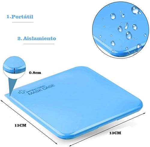 Fiesta Cotigo Caja para Mascarillas,Caja Portátil de Máscara de Contenedor a Prueba de Polvo,Máscaras de protección Funda Organizador de Almacenamiento, Fácil de Llevar - Paquete de 4 (Más Delgada)