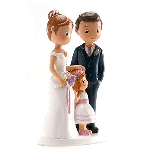 Figura boda PERSONALIZADA novios CON HIJA tarta figuras GRABADAS niña