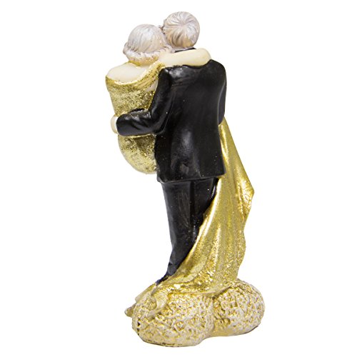 Figura de pareja de novios para boda, 50 años, color dorado