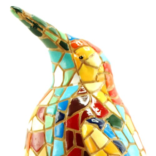 Figura Pingüino Multicolor en Mosaico de la Colección Trencadis Antonio Gaudí. Figura Mosaico. Figura Pingüino Mosaico.
