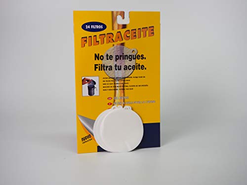 Filtro de Aceite Cocina| Papel Blanco | para aceiteras y graseras | Talla única | 24 Unidades